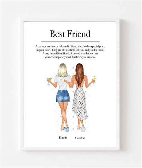 Personalised Best Friend Wall Art Print Custom Friend Prints Etsy Uk