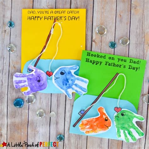Happy Fathers Day Handprint Fish Craft And Free Template A Little