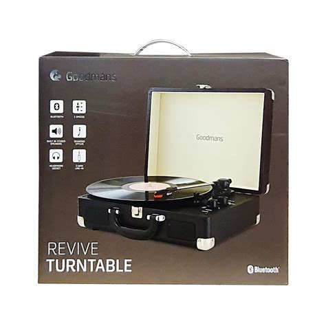 Goodmans Revive Retro Bluetooth Turntable With Built In Stereo Speakers