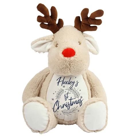 Personalised 1st Christmas Reindeer Soft Toy Always And Forever
