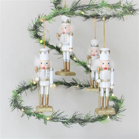 Set Of Four Nutcracker Tree Decorations By Ella James