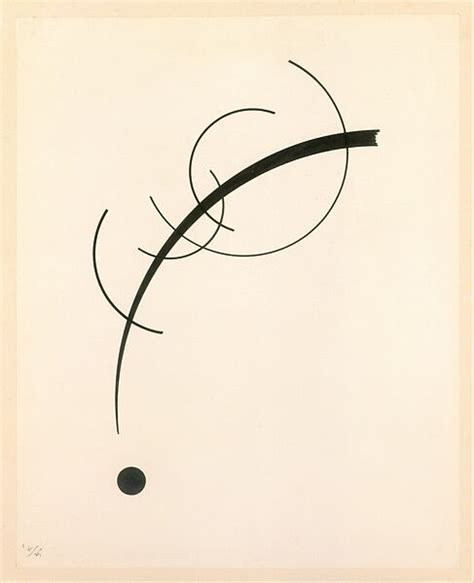 Vasily Kandinsky Free Curve To The Point Accompanying Sound Of