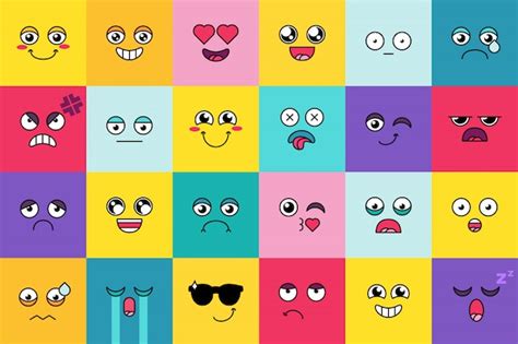 Smiley Ensemble Dautocollants Emoji Mignon Moticon Mignon Pack