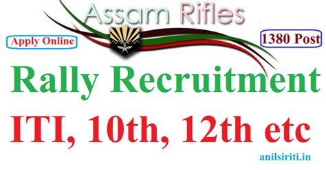 Assam Rifles Technical And Tradesman Recruitment Rally 2022 Anil Sir ITI