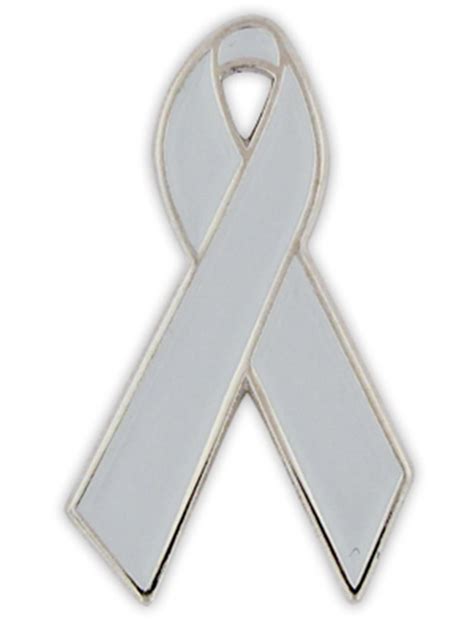 Pinmarts Grey Awareness Ribbon Enamel Lapel Pin