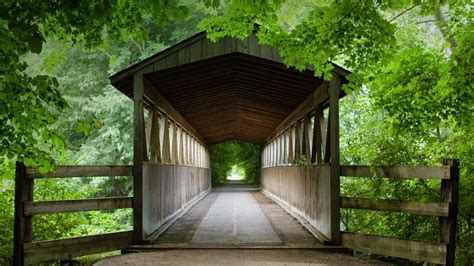 Covered Bridge Wallpaper And Background Image 1366x768