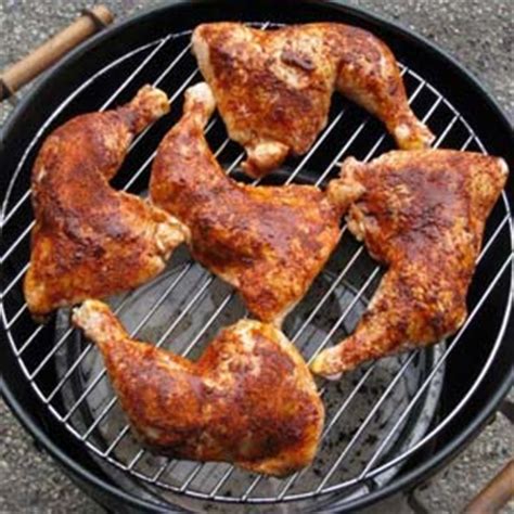 Here's a collection of smoked chicken quarter recipes for tender skin and also a faster hybrid smoke and grill combo for crisp skin. Grilled Chicken Quarters | Foodival