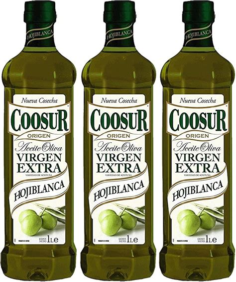 coosur aceite de oliva virgen extra hojiblanca 1l [pack de 3] amazon es alimentación y bebidas