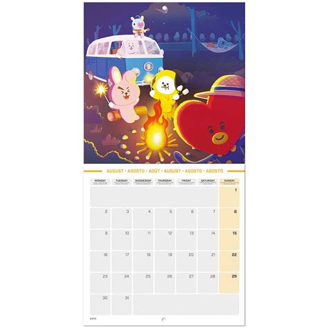 Calendario Pared 2021 Bt21 Dance Kawaii Panda Making Life Cuter