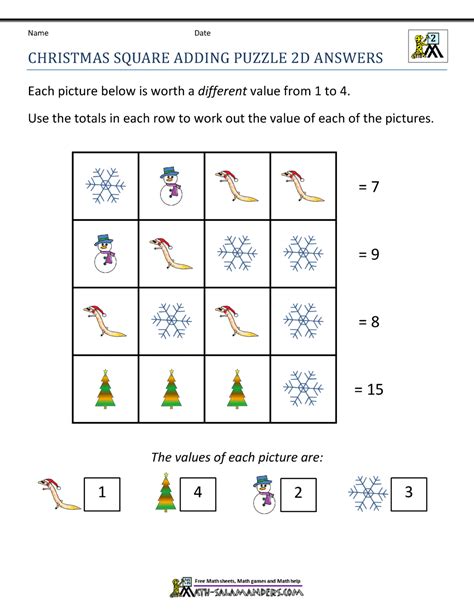In the mean time we talk about fun math puzzle worksheets for 2nd grade, below we will see some similar images to add more info. 2nd Grade Christmas Math Worksheets
