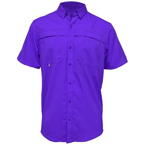 Baw Mens Purple Short Sleeve Fishing Shirt