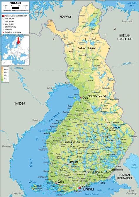 Geographical Map Of Finland Topography And Physical Features Of Finland