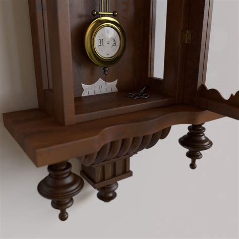 Antique Pendulum Wall Clock 3d Model Max Obj