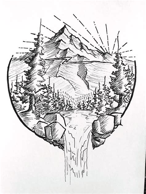 Brisk Mountain Drawing By Kelsey Jackson Mountain Drawing Ink Art