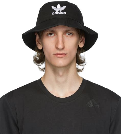 Adidas Originals Black And White Trefoil Bucket Hat Ssense Canada