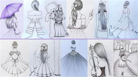 11 Easy Girl Back Side Drawing Ideas Part 4 Pencil Sketch