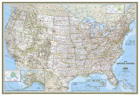 Usa Classic National Geographic Wall Map Xl Our Most Popular United