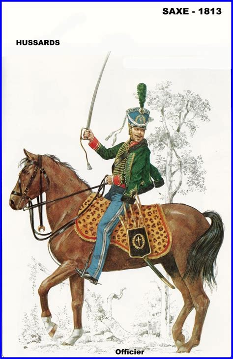 Saxon Hussar Regiment 1813 Napoleon Army Poster Napoleonic Wars