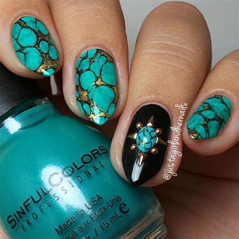 Nail Art Tutorial Electric Turquoise In 2021 Turquoise Nails