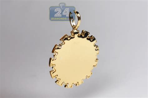 Mens Diamond King Crowned Round Pendant 14k Yellow Gold 049ct