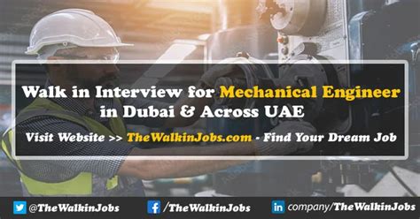 Walk In Interview For Mechanical Engineer Jobs In Dubai Uae