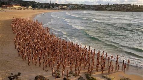 Thousands Of Australians Strip For Tunick Cancer Awareness Photo Shoot
