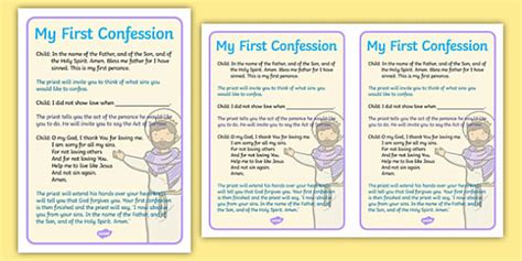 First Confession Act Of Contrition Prayer For Children