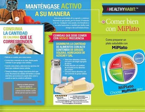 Eating Well With Myplate Spanish Tri Fold Brochures In 2021 Eating
