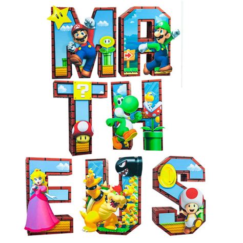 Letras 3d Super Mario Bross No Elo7 Apliques Personalizados Para