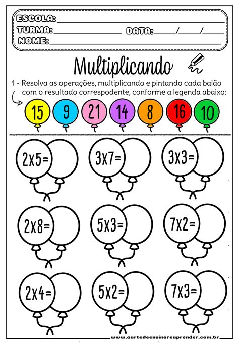 Atividade Pronta Multiplicação A Arte de Ensinar e Aprender Fundamental