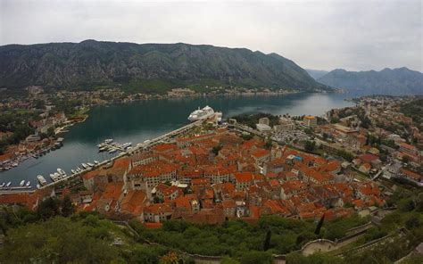 3840x2160 Resolution Orange Houses Kotor Town Montenegro City