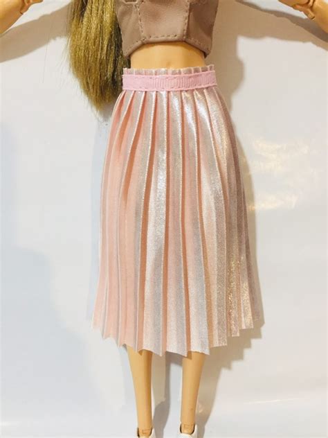 Pleated Skirt For Barbie Dolls Long Skirt For Dolls Clothes Etsy