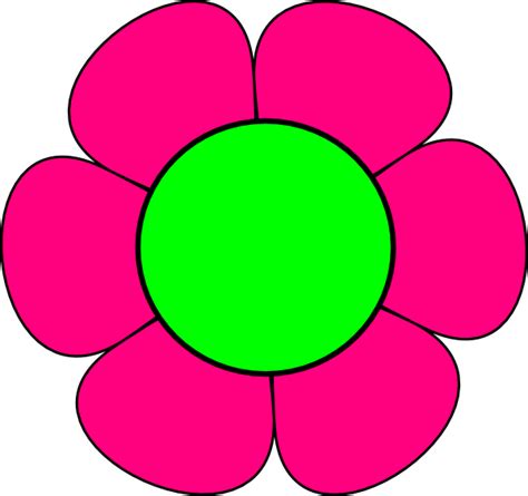 Large Green And Pink Flower Clip Art At Vector Clip Art
