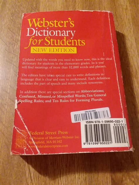 Websters Dictionary For Students New Edition 9781596950221 Ebay