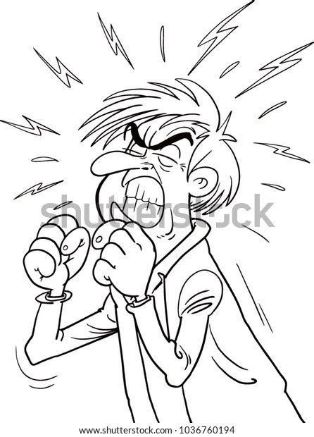 Anger Evil Man Expresses His Negative Stock Vector Royalty Free