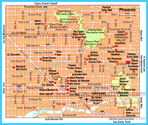 Map Of Phoenix Arizona Travelsmapscom