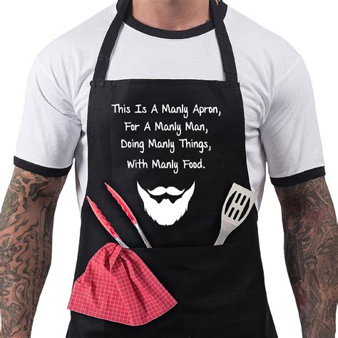 Bbq Aprons For Men Funny Cooking Bbq Apron In 100 Cotton Adjustable