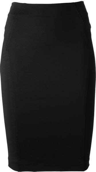 pinko fitted pencil skirt in black lyst