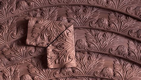 Ukiran Kayu Bunga Timbul Arabic Wood Carving Pattern Stockfoto