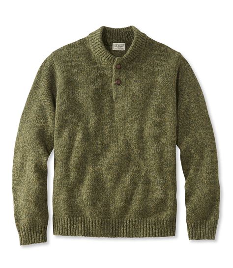 Mens Llbean Classic Ragg Wool Sweater Henley Sweaters Men