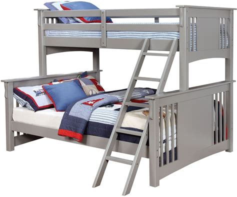 Bunk bed twin over queen. Spring Creek Gray Twin Xl Over Queen Bunk Bed, CM-BK604GY ...