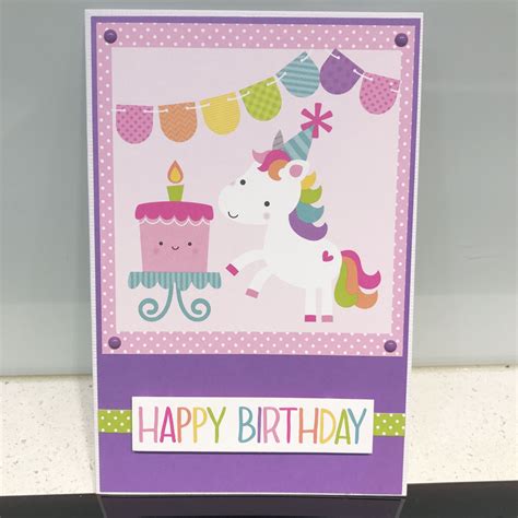 Colourful Handmade Birthday Card Perfect For A Little Girl Rainbow