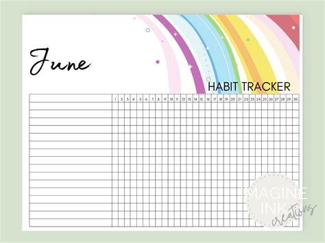 Cute Habit Tracker Printable Printable Templates