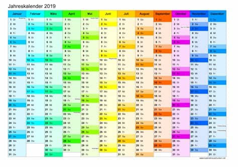 Laden sie die kalender mit feiertagen 2021 zum ausdrucken. Kalender 2019 zum Ausdrucken