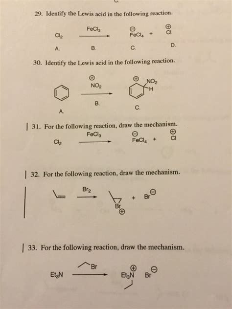 Solved Identify The Lewis Acid In The Following Reaction Chegg Com