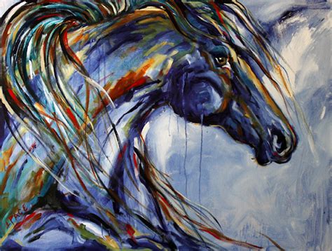 Colorful Abstract Horse Paintings By Texas Artist Laurie