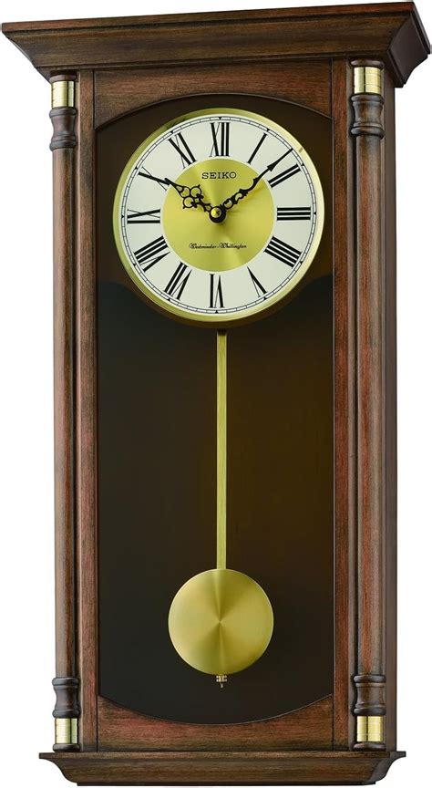 Seiko Dual Chimes Wall Clock With Pendulum Wood Brown 184 X 371 X
