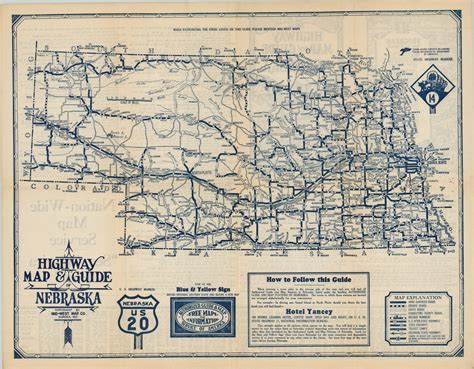 Highway Map And Guide Of Nebraska Curtis Wright Maps