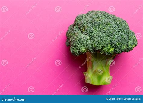 Top View Fresh Green Broccoli Vegetable On Colored Background Broccoli