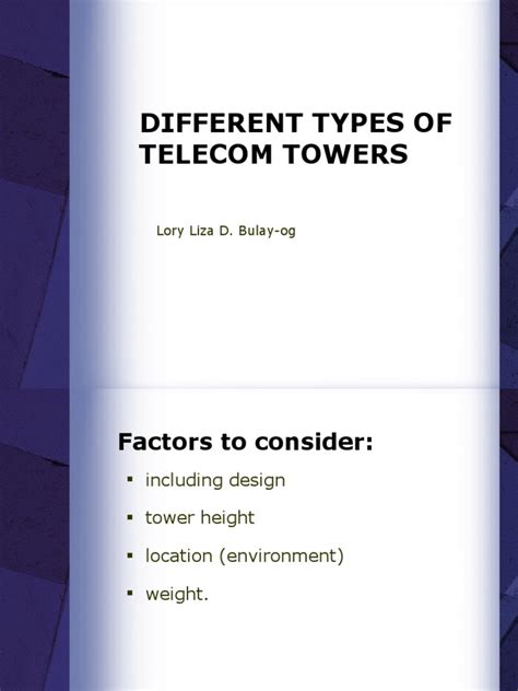 Types Of Tower Pdf Telecommunications Engineering Electrical